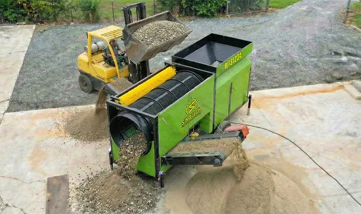 American WTS1234 Compost Trommel Screen Work Site