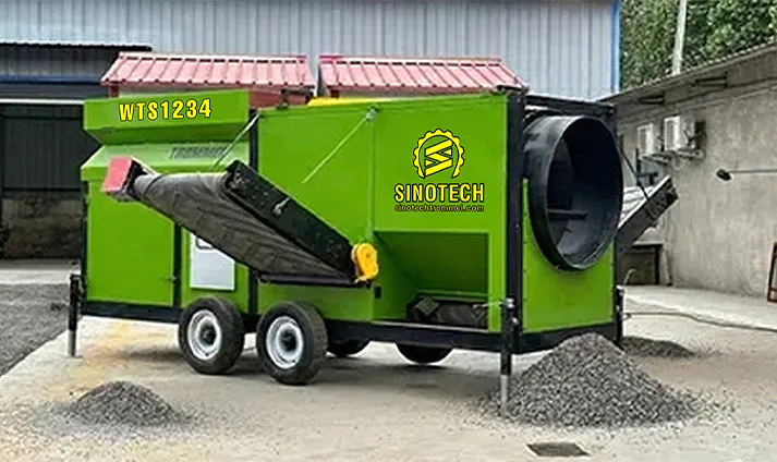 American WTS1234 Compost Trommel Screen Work Site