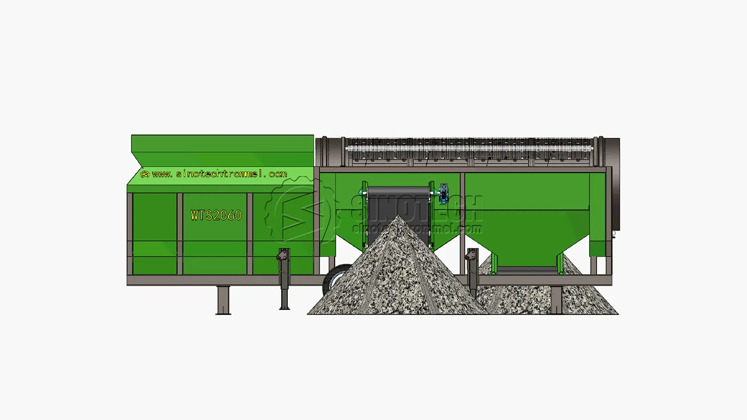 Heavy Duty Rock Trommel Industrial&nbsp;Screener&nbsp;WTS2060