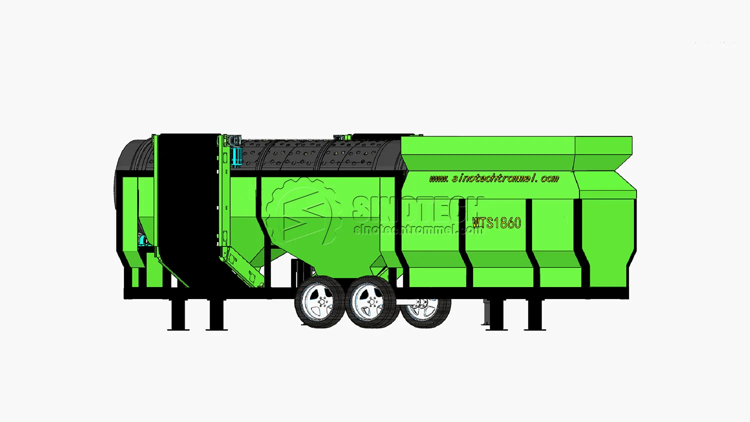 Large Trommel Screen for Sale Mobile Waste Screener WTS1860