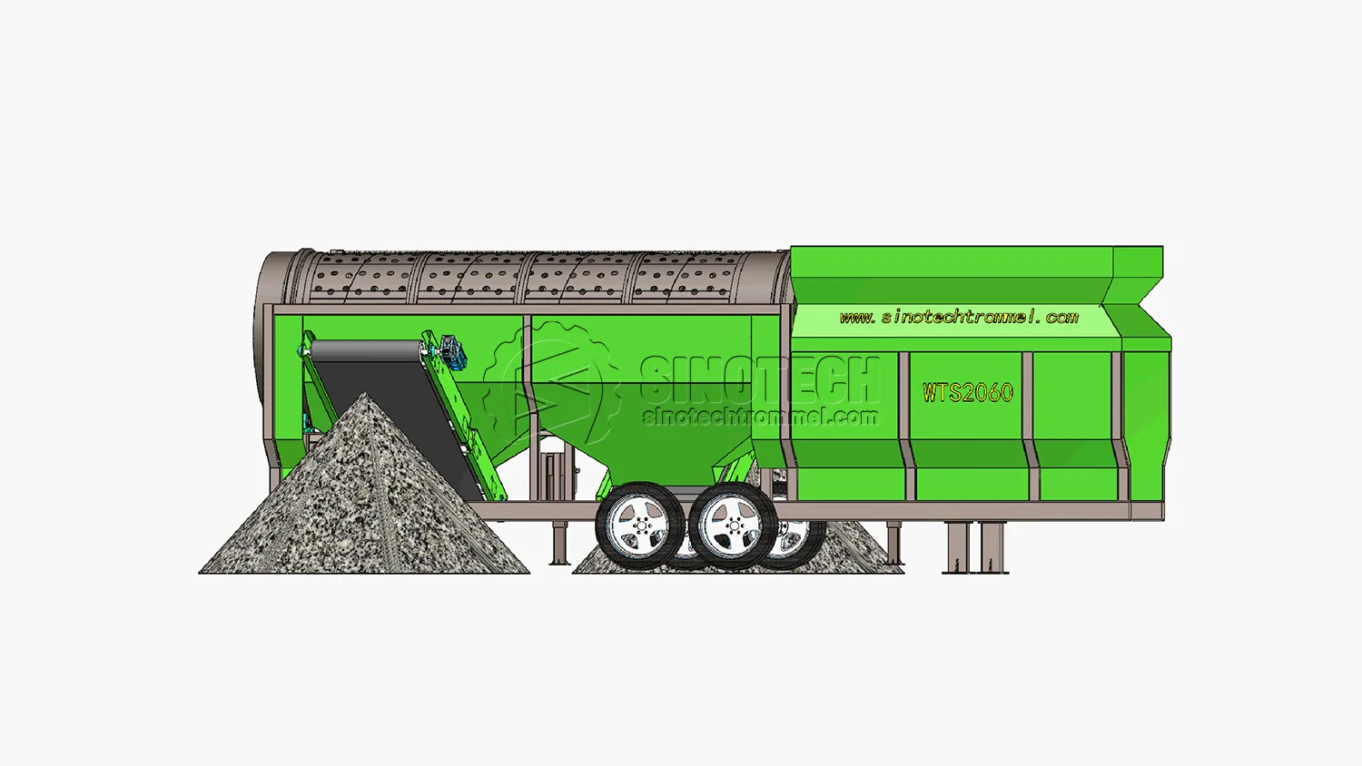 Heavy Duty Rock Trommel Industrial&nbsp;Screener&nbsp;WTS2060