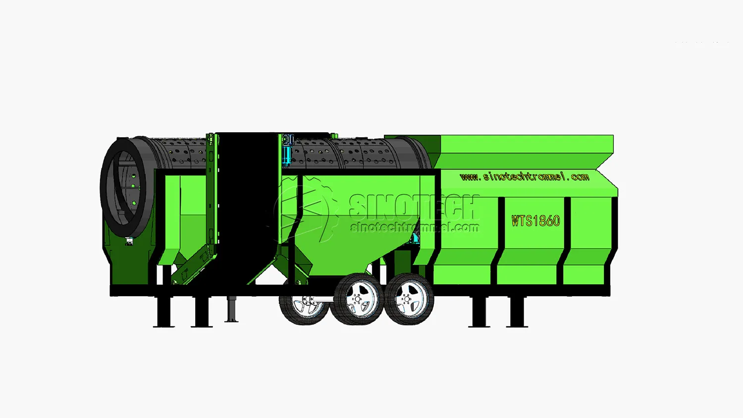 Large Trommel Screen for Sale Mobile Waste Screener WTS1860