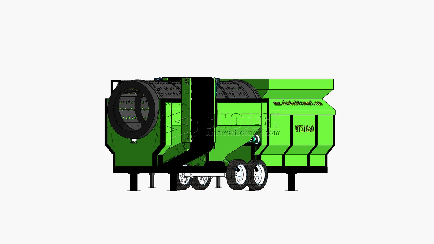 Large Trommel Screen for Sale Mobile Waste Screener WTS1860