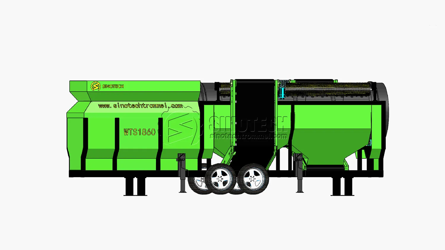 Large Trommel Screen for Sale Mobile Waste Screener WTS1860