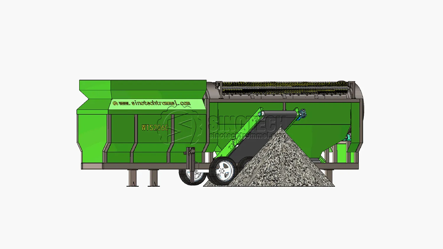 Heavy Duty Rock Trommel Industrial&nbsp;Screener&nbsp;WTS2060