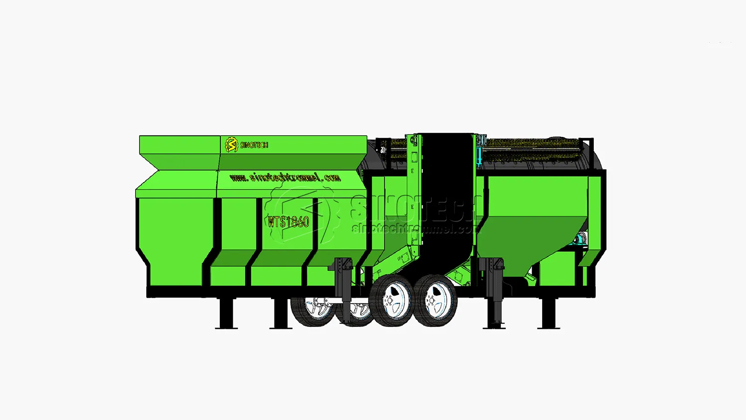 Large Trommel Screen for Sale Mobile Waste Screener WTS1860
